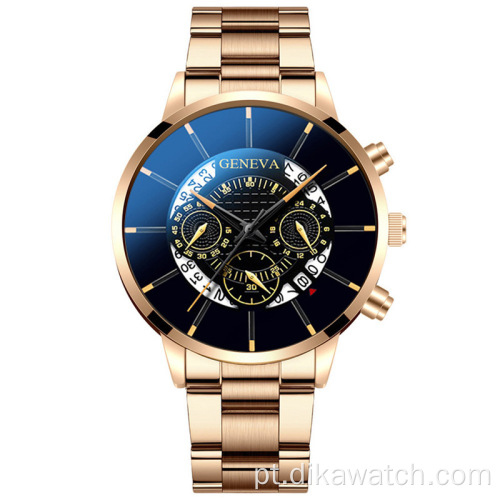 2021 Geneva Fashion Relógios Masculinos Top Marca Luxo Relógio de Pulso Quartz Masculino Data Casual Ouro Aço Relogio Masculino montre homme